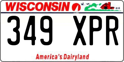 WI license plate 349XPR
