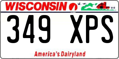 WI license plate 349XPS