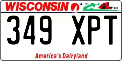 WI license plate 349XPT