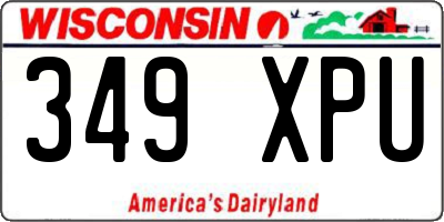 WI license plate 349XPU