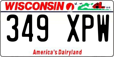 WI license plate 349XPW