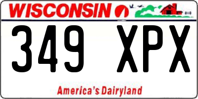 WI license plate 349XPX