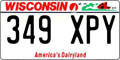 WI license plate 349XPY