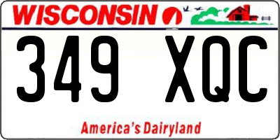 WI license plate 349XQC