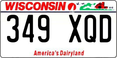 WI license plate 349XQD