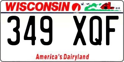 WI license plate 349XQF