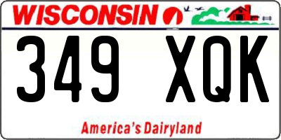 WI license plate 349XQK