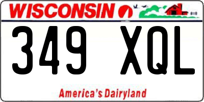 WI license plate 349XQL