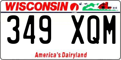 WI license plate 349XQM