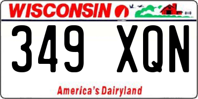 WI license plate 349XQN