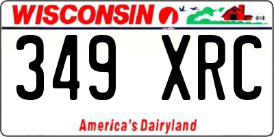 WI license plate 349XRC