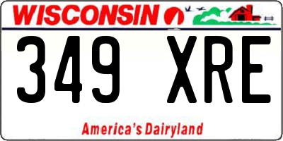 WI license plate 349XRE