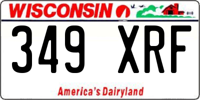 WI license plate 349XRF