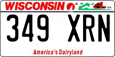 WI license plate 349XRN
