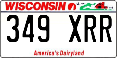 WI license plate 349XRR