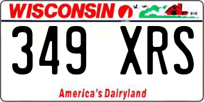 WI license plate 349XRS