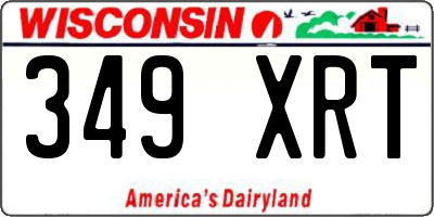 WI license plate 349XRT