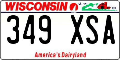WI license plate 349XSA