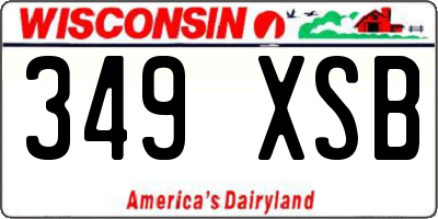 WI license plate 349XSB