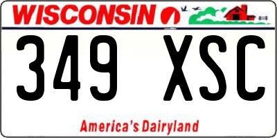 WI license plate 349XSC