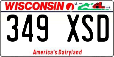 WI license plate 349XSD