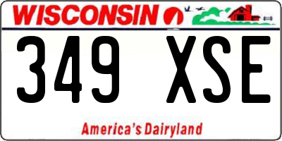 WI license plate 349XSE