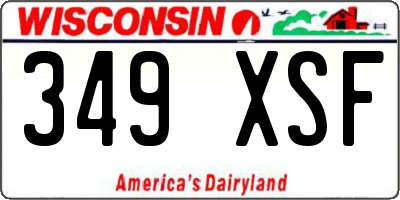 WI license plate 349XSF