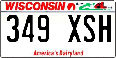 WI license plate 349XSH