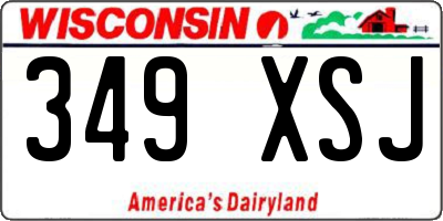 WI license plate 349XSJ