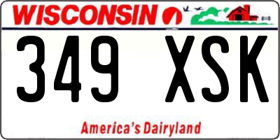 WI license plate 349XSK