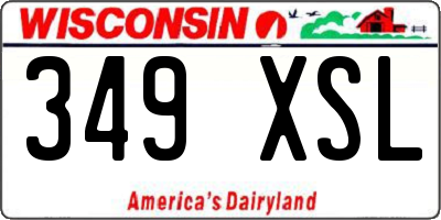 WI license plate 349XSL