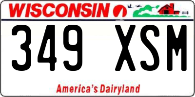 WI license plate 349XSM