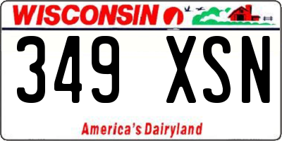 WI license plate 349XSN