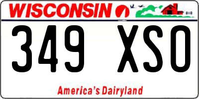 WI license plate 349XSO
