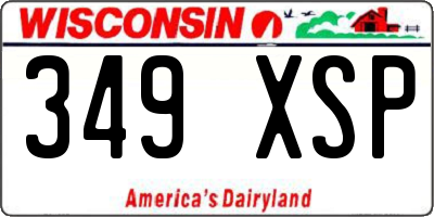 WI license plate 349XSP
