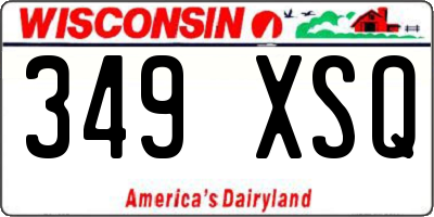 WI license plate 349XSQ