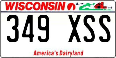 WI license plate 349XSS