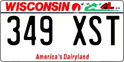WI license plate 349XST