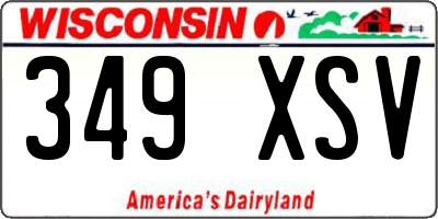 WI license plate 349XSV