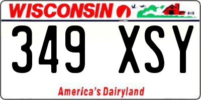 WI license plate 349XSY