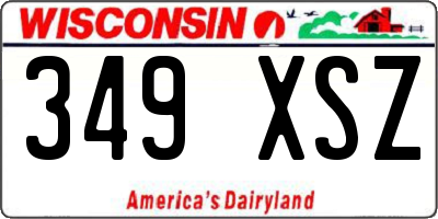 WI license plate 349XSZ