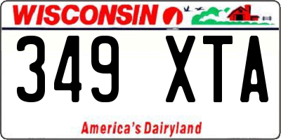 WI license plate 349XTA
