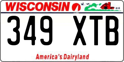 WI license plate 349XTB