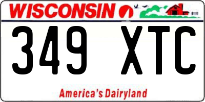 WI license plate 349XTC