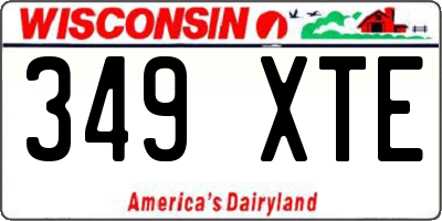 WI license plate 349XTE