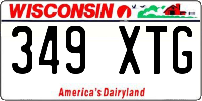 WI license plate 349XTG