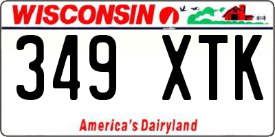 WI license plate 349XTK