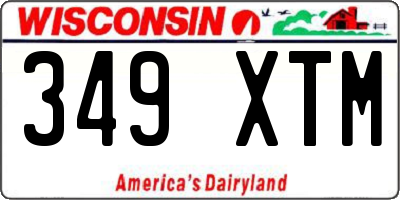 WI license plate 349XTM