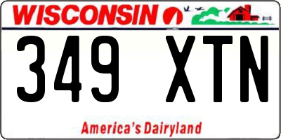 WI license plate 349XTN