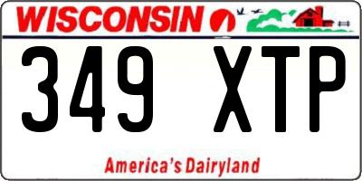 WI license plate 349XTP